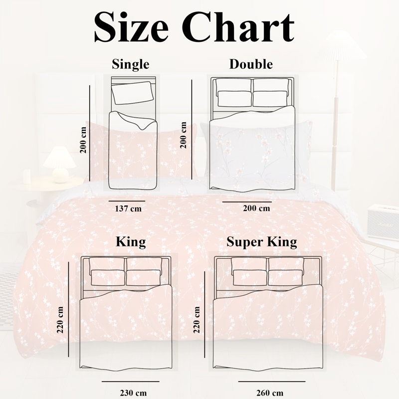 Aspire Homeware Microfiber Floral Duvet Cover Set with Pillowcases for Everyday Bedroom Comfort