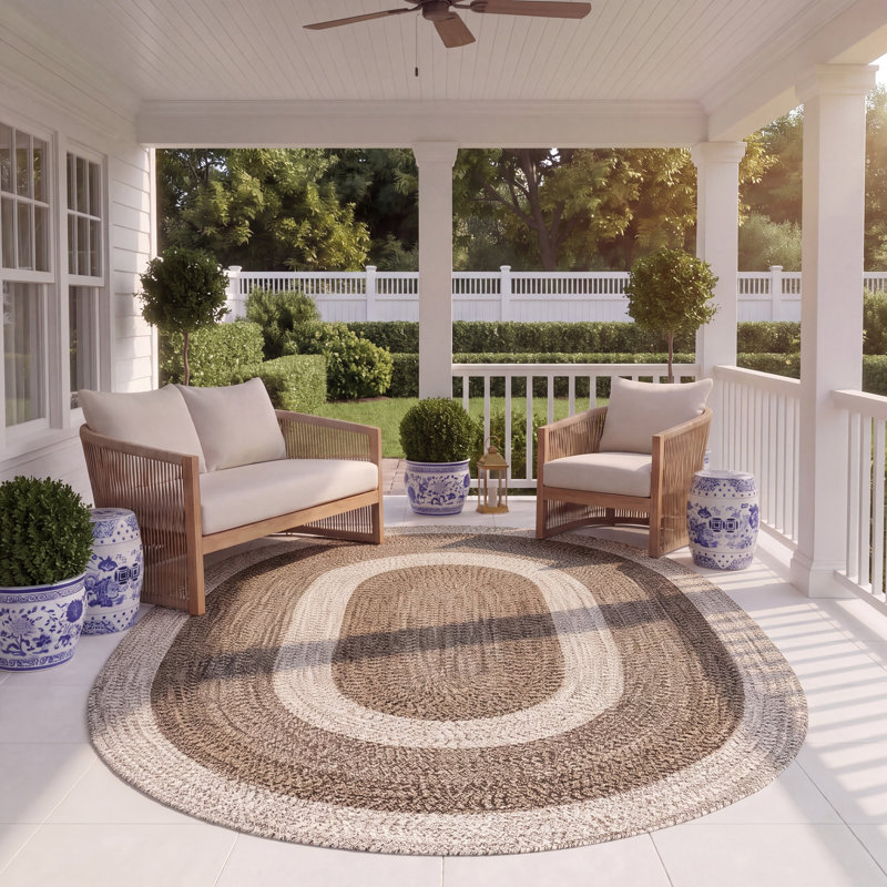 Tapis intérieur / extérieur Burgan, Oval 8 pi x 10 pi