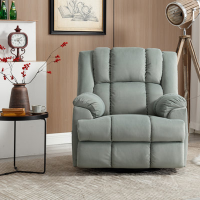 Ayden 37.8" Wide Manual Velvet 360° Swivel Rocker Recliner