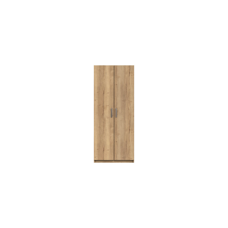 Harvey-Lee 2 Door Manufactured Wood Wardrobe, Natural Rustic Oak