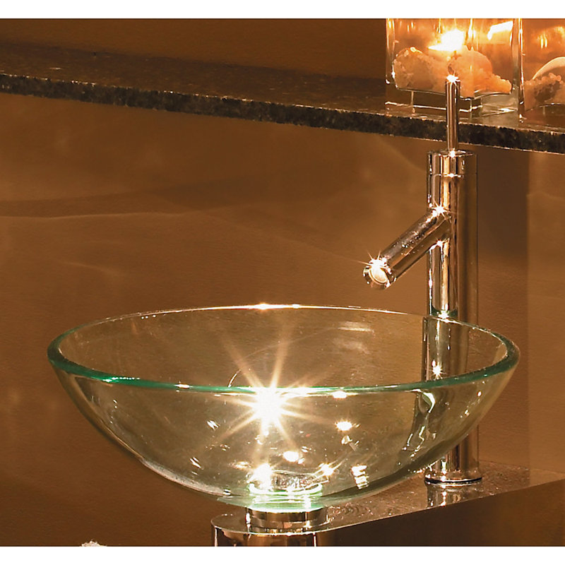 Lavabo de salle de bain vasque circulaire en verre