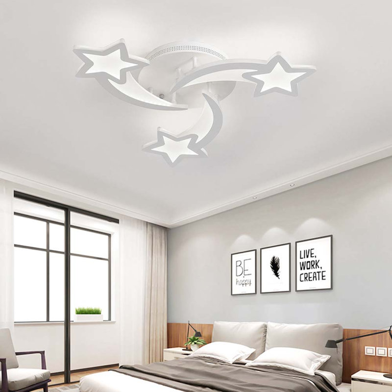 Childlike Shooting Stars 3-light LED Semi Flush Mount