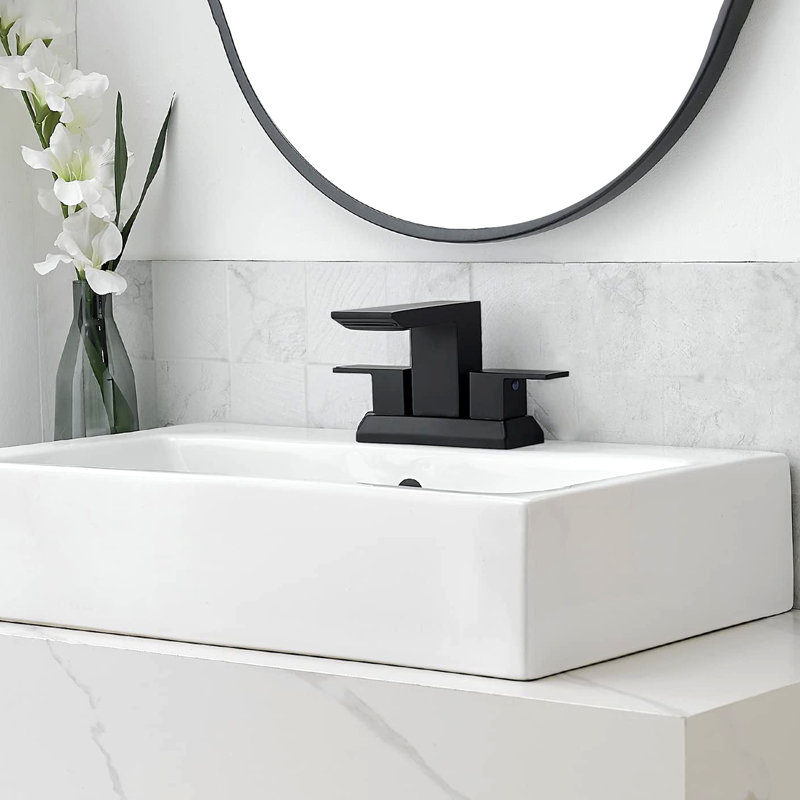 2-handle Bathroom Faucet with Drain Assembly