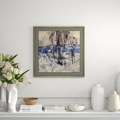 «Paysage russe 6» - Peinture encadrée sur papier