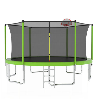 14FT For Kids Children With Safety Enclosure Net Outdoor Backyards Large Recreational Trampoline