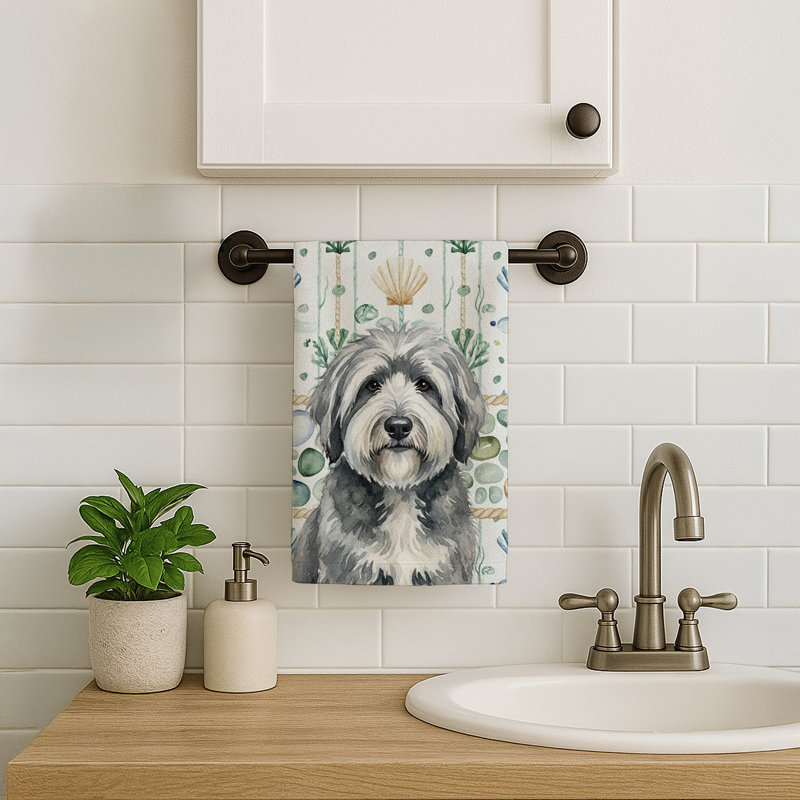 Torchon gris et blanc Old English Sheepdog, Berger anglais gris et blanc