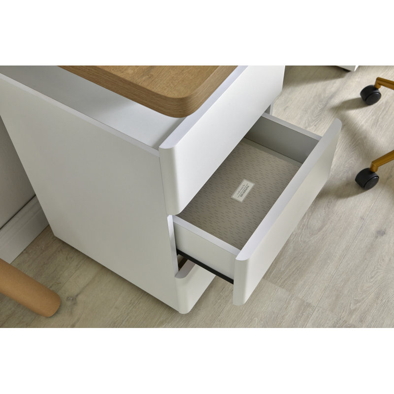 Cuuba Computer Desk, White/Riviera Oak