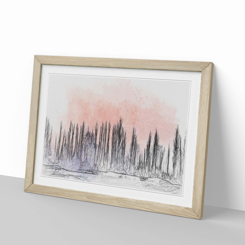 A Winter Forest in Abstract - Framed Print, 36cm H x 48cm W x 2cm D, Oak Framed