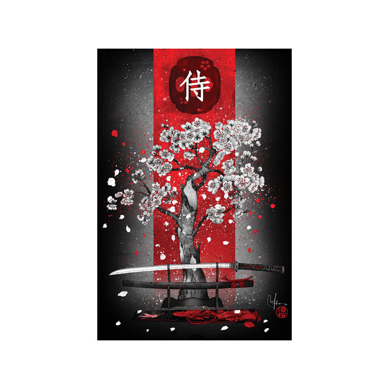 Samurai by Marine Loup - Wrapped Canvas Painting, 101.6 cm H x 66.04 cm W x 3.175 cm D