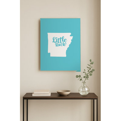 Home Sweet Little Rock — Arkansas State Silhouette — Portrait Metal Wall Art