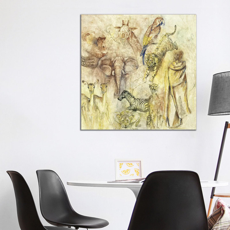 Wild Animals by Marijke Cruysberg - Wrapped Canvas Painting, 93.98 cm H x 93.98 cm W x 3.175 cm D