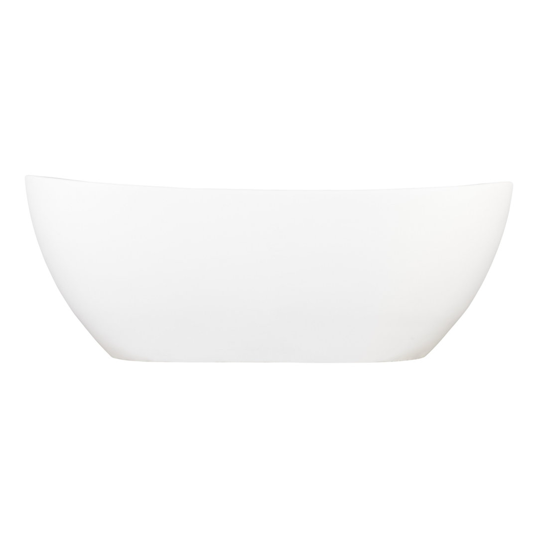 Winifred 71" Solid Surface Soaking Freestanding Tub with Integrated Drain and Overflow Signature Hardware
