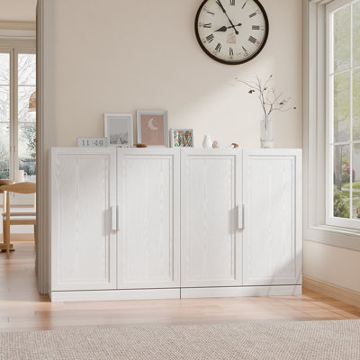 Armoire de rangement moderne à 4 portes avec tablettes réglables 62 po Modern