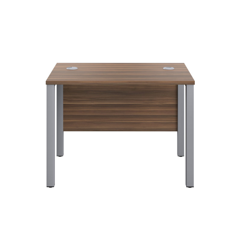 Bouton Metal Base Desk Shell, Silver, Beech