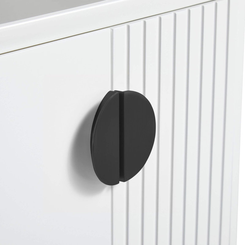 Ensemble de meuble-lavabo simple 30 po Saimah, Blanc mat, Noir