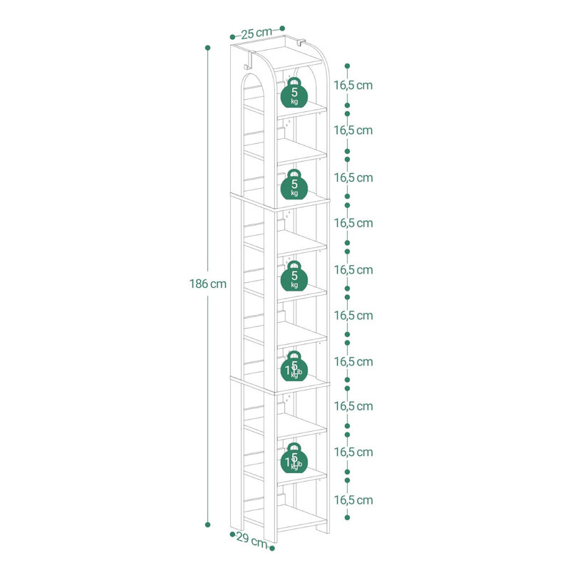 11 Pair Shoe Rack, Black