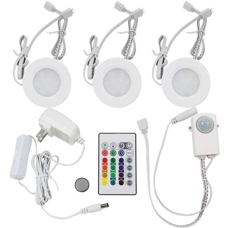 Multicolor LED Under Cabinet Lighting Kit, RGB & Warm White, IR Remote Control