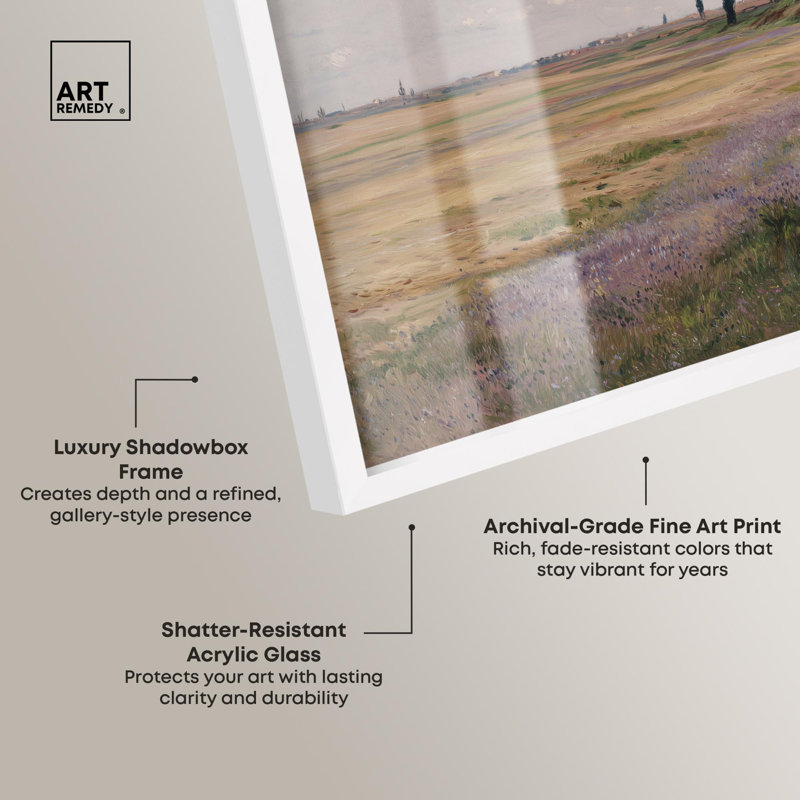 «Late Summers Day I Coastal Decor Shadowbox» par Art Remedy, H 25 po x l 21 po, Blanc