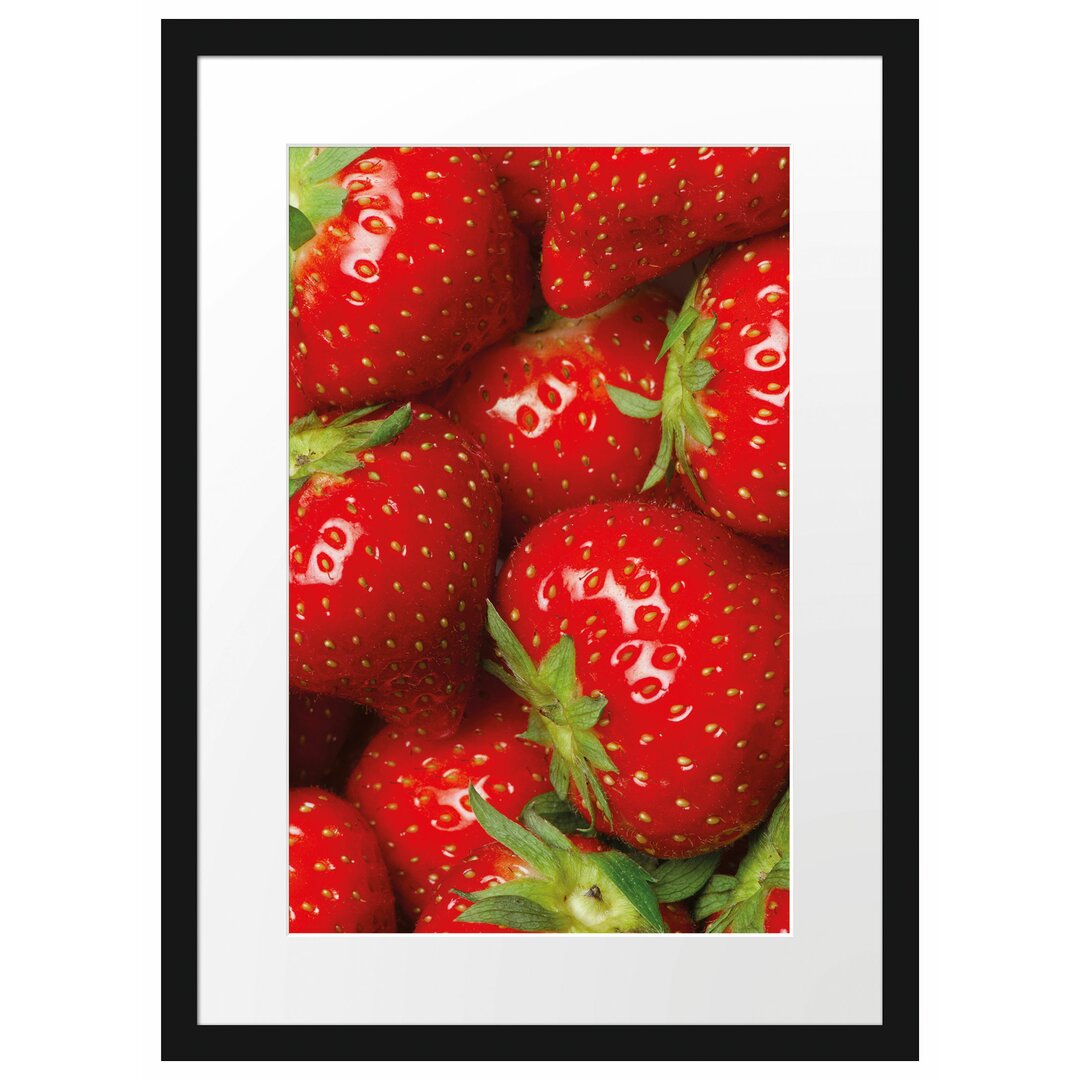 Gerahmtes Poster Fruchtig frische Erdbeeren