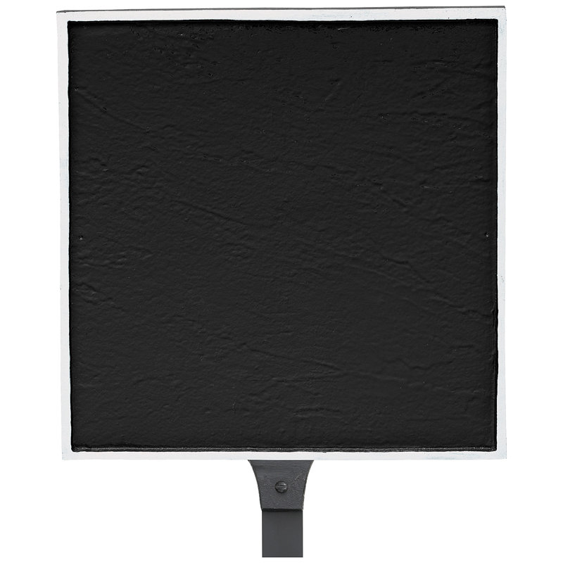 Plaque de plaque d'adresse carrée classique avec piquet de pelouse, Noir et blanc, Oui