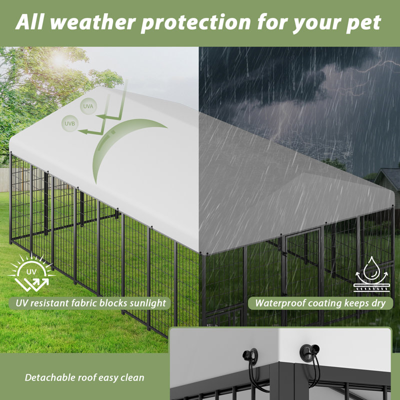 Enclos pour animal de compagnie, H 78,74 po x l 118,11 po x P 188,98 po