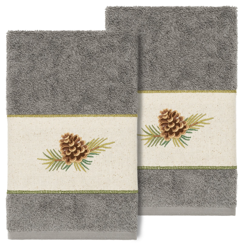 Pierre 100% Turkish Cotton Hand Towel, Dark Gray