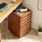 Modern Brown Movable Solid Wood Filing Cabinet