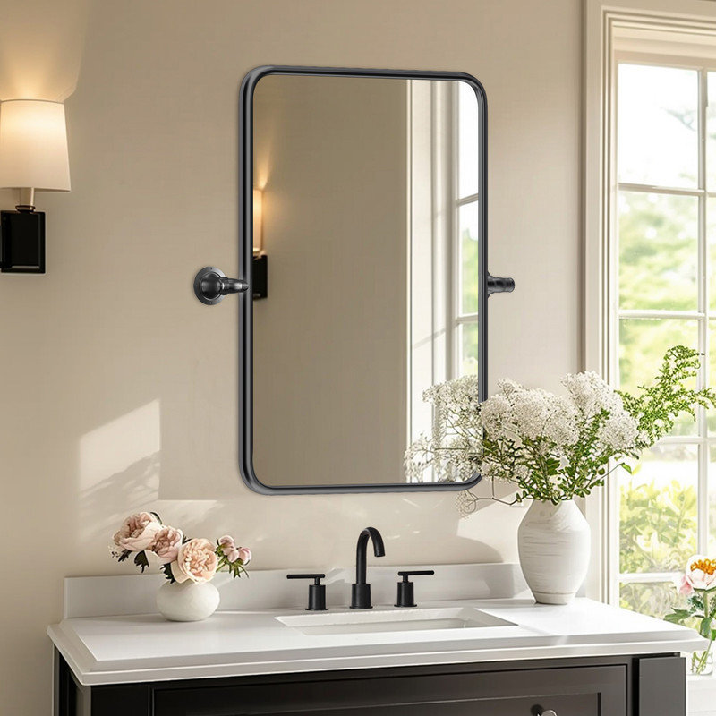 Miroir mural, Verticale, 36 po x 24 po, Argent argent