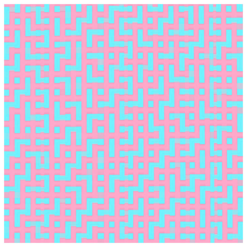 Tapisserie murale bleu et rose - Décoration murale labyrinthe, 104in H x88 with 4 Grommets
