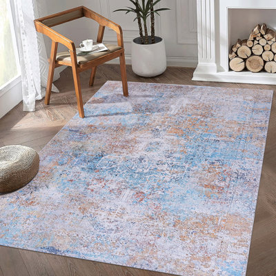 Tapis jaune lavable 9 x 12 po - antidérapant, à poils courts, ne perdant pas ses poils, pliable, attrayant pour le salon, la chambre à coucher, la cuisine, les animaux de compagnie et l'apparence lavable, jaune, grand espace