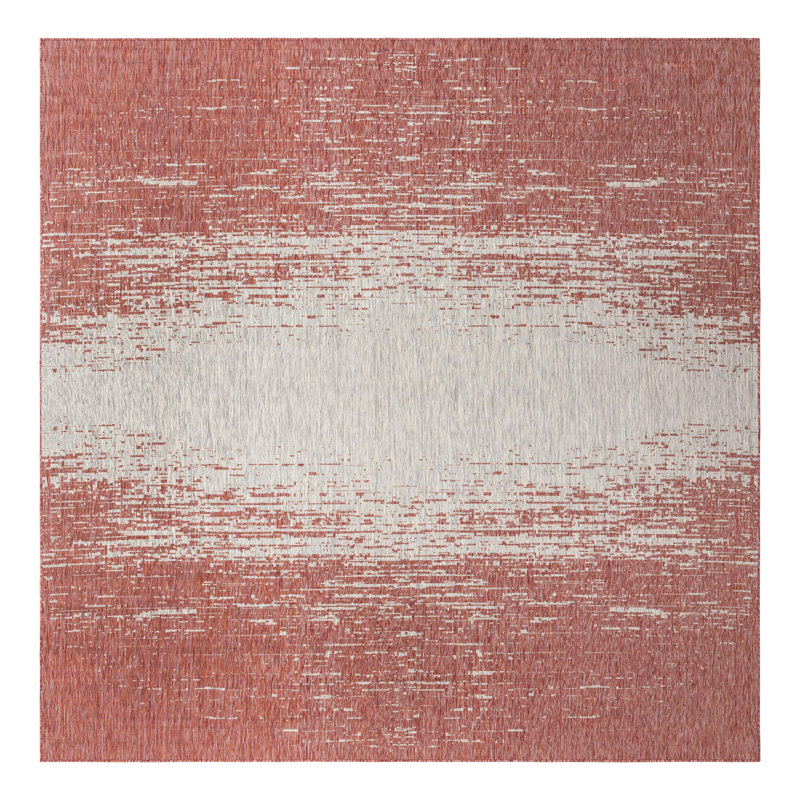 Beedeville Red/Gray Indoor/Outdoor Area Rug, Square 10'8"