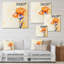 Imprimé mural traditionnel en métal mauve et orange «Dream of Iris I» - Iris-249582273