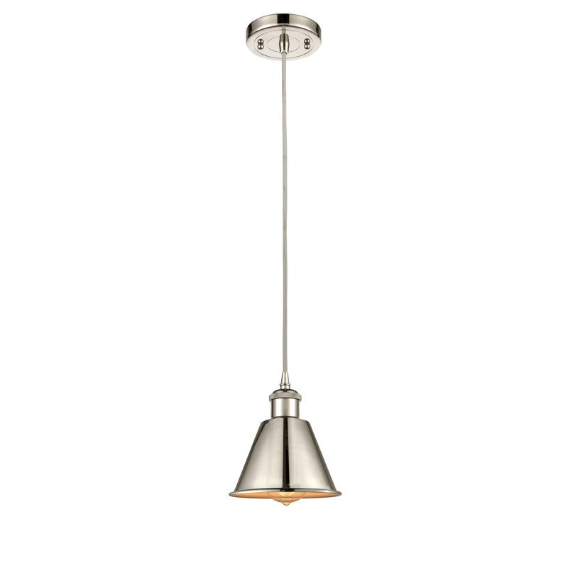 Luminaire suspendu conique 1 lumière Farlane, Ampoule DEL 6 watts Vinage, Or satiné