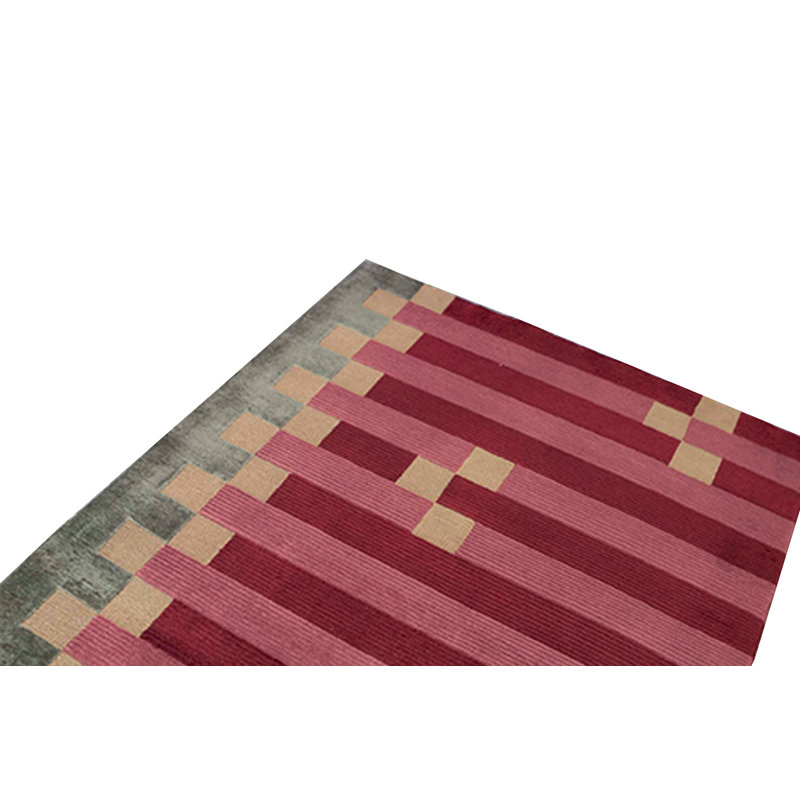 Hand-Knotted High-Quality Red and Beige Area Rug