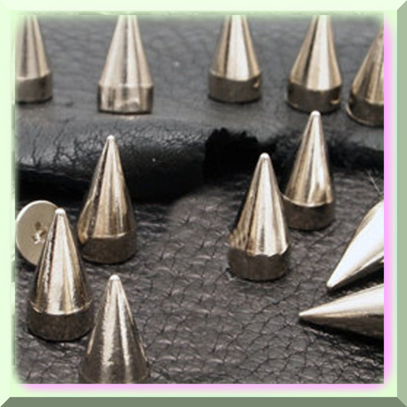 Silver Bullet Cone Spike and Stud Set for DIY Crafts