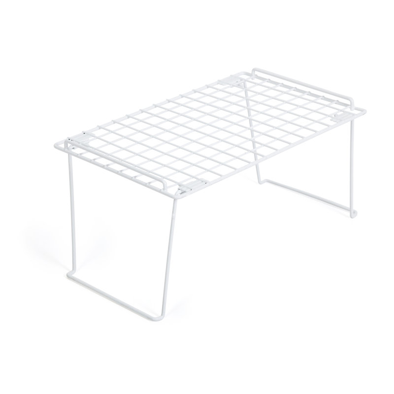 Large White Metal Stacking Cabinet Shelf Rack