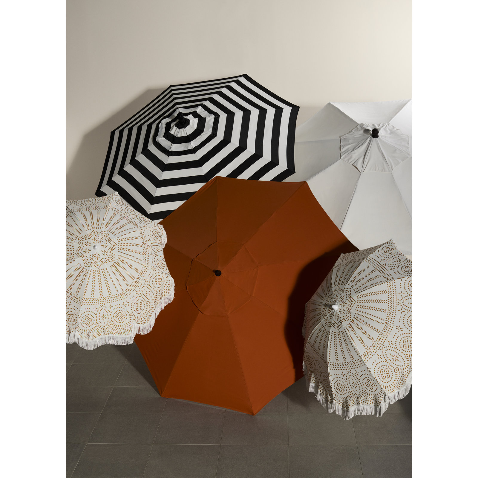 Canela 108'' Market Olefin Umbrella, Bronze, Blue Sky
