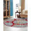 Tapis oriental en polypropylène tissé à la machine en rouge / gris / bleu-635400883