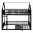 Twin Over Twin Bunk Bed With Door And Fence, Metal House Bed Frame With Guardrail And Ladder-55239931