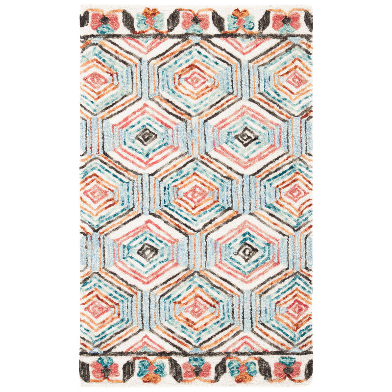 Garbutt Hand Tufted Wool And Cotton Geometric Rug, Rectangle 2' x 3'
