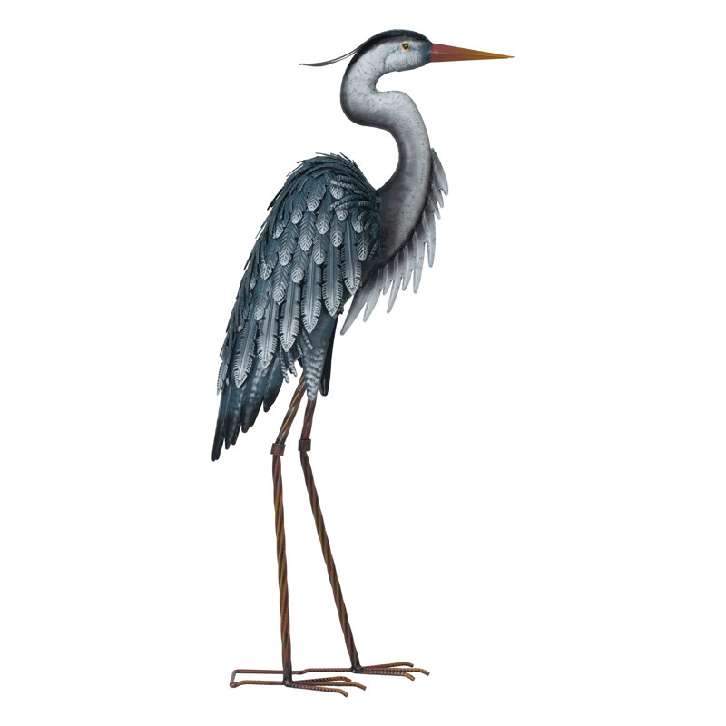 Statue de jardin en métal Heron Blue