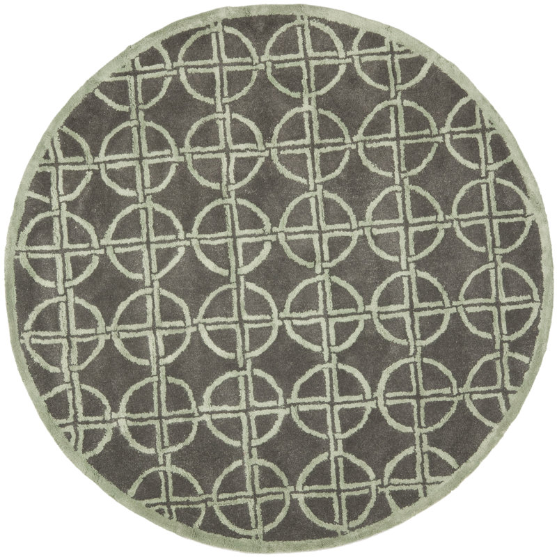 Soho Hand Tufted Wool Geometric Rug, Round 6'