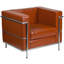 Fauteuil en similicuir avec barre double-407295041
