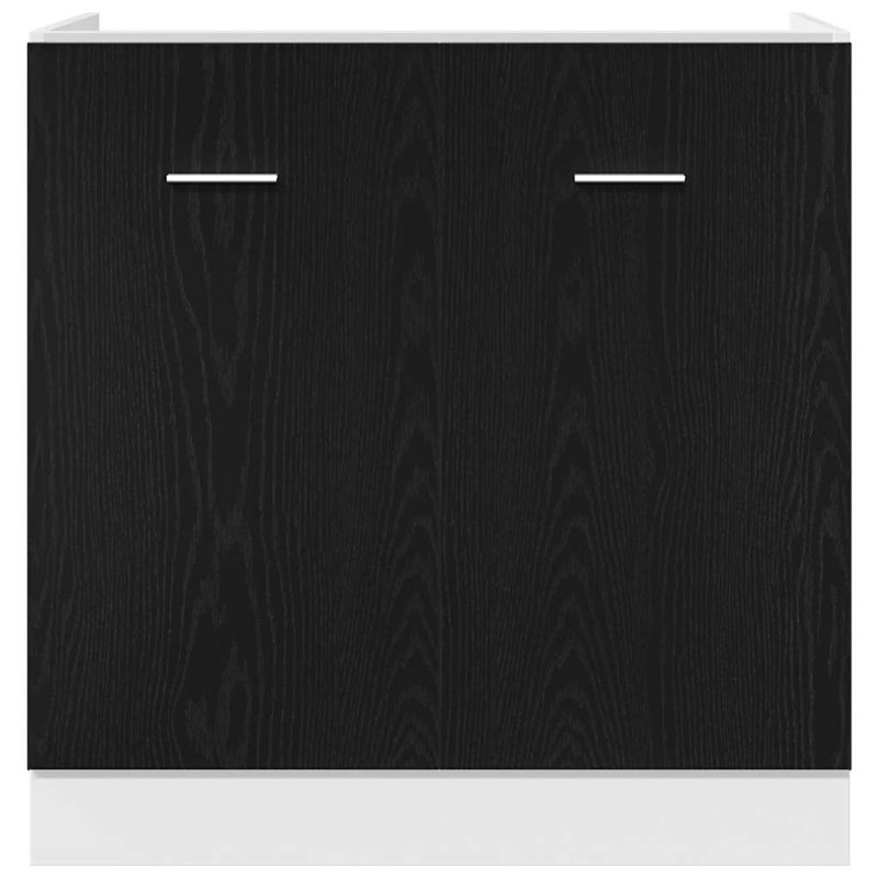 Vidaxl Bottom Cabinet Black Oak 60X46x81.5 Cm Engineered Wood, 81.5cm H x 80cm W x 46cm D