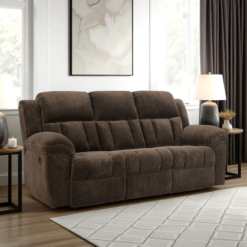 Senita Reclining Sofa, Brown