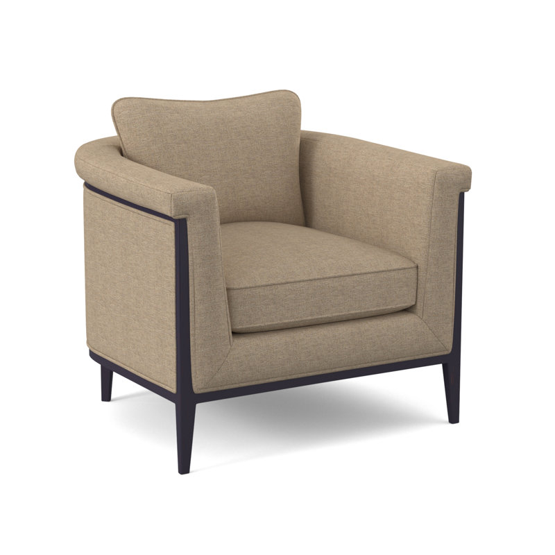 Fauteuil demi-tonneau Chalice, Lin d'Élise, Ébène vintage