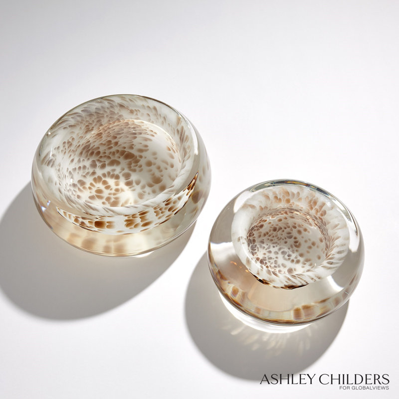 Ludlow Bowl-Brown Spots-Lg, 3.25" H x 8" W x 8" D