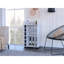 Chariot-bar, porte en verre, quatre roulettes, deux tablettes-882677041