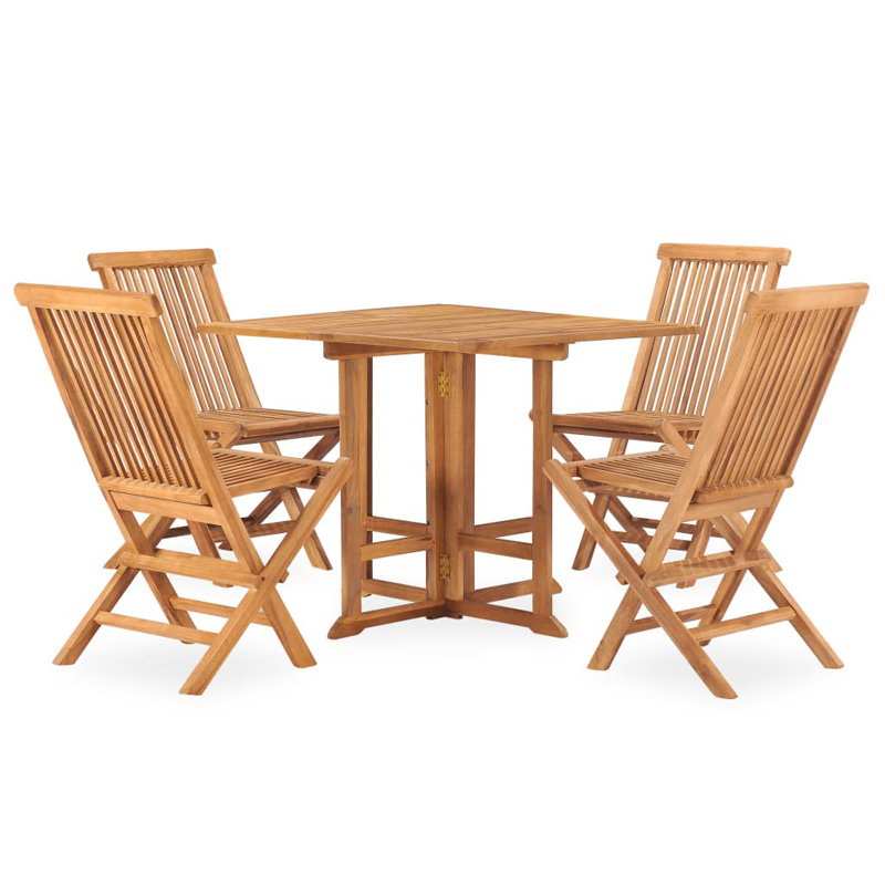 Lankin 4 - Person Teak Patio Dining Set with Square Table