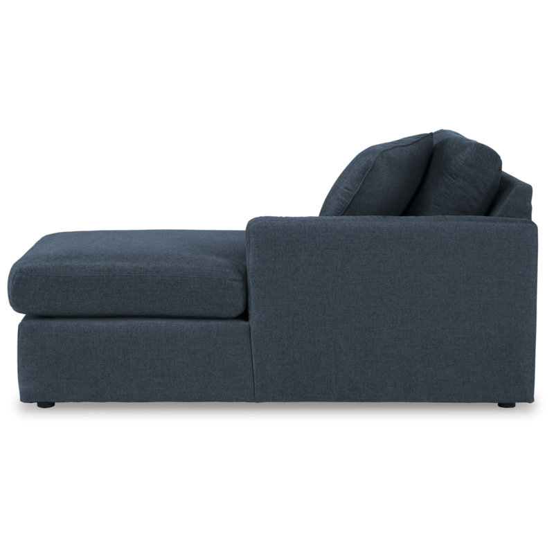 Canapé modulaire 6 pièces avec méridienne Chobanyan, Face à la droite, H 36 po x l 140 po x P 107 po, Polyester bleu
